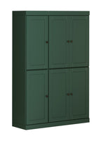 72" Green Solid Wood 8 Pantry Or Storage Closet