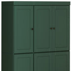 72" Green Solid Wood 8 Pantry Or Storage Closet