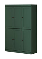 72" Green Solid Wood 8 Pantry Or Storage Closet
