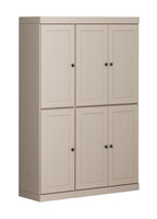 72" Beige Solid Wood 8 Pantry Or Storage Closet
