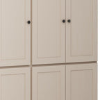 72" Beige Solid Wood 8 Pantry Or Storage Closet