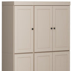 72" Beige Solid Wood 8 Pantry Or Storage Closet