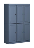 72" French Blue Solid Wood 8 Pantry Or Storage Closet