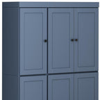 72" French Blue Solid Wood 8 Pantry Or Storage Closet