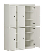 72" Off White Solid Wood 8 Pantry Or Storage Closet