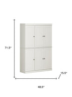 72" Off White Solid Wood 8 Pantry Or Storage Closet