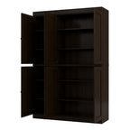 72" Espresso Solid Wood 8 Pantry Or Storage Closet