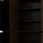 72" Espresso Solid Wood 8 Pantry Or Storage Closet