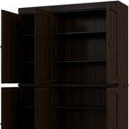 72" Espresso Solid Wood 8 Pantry Or Storage Closet