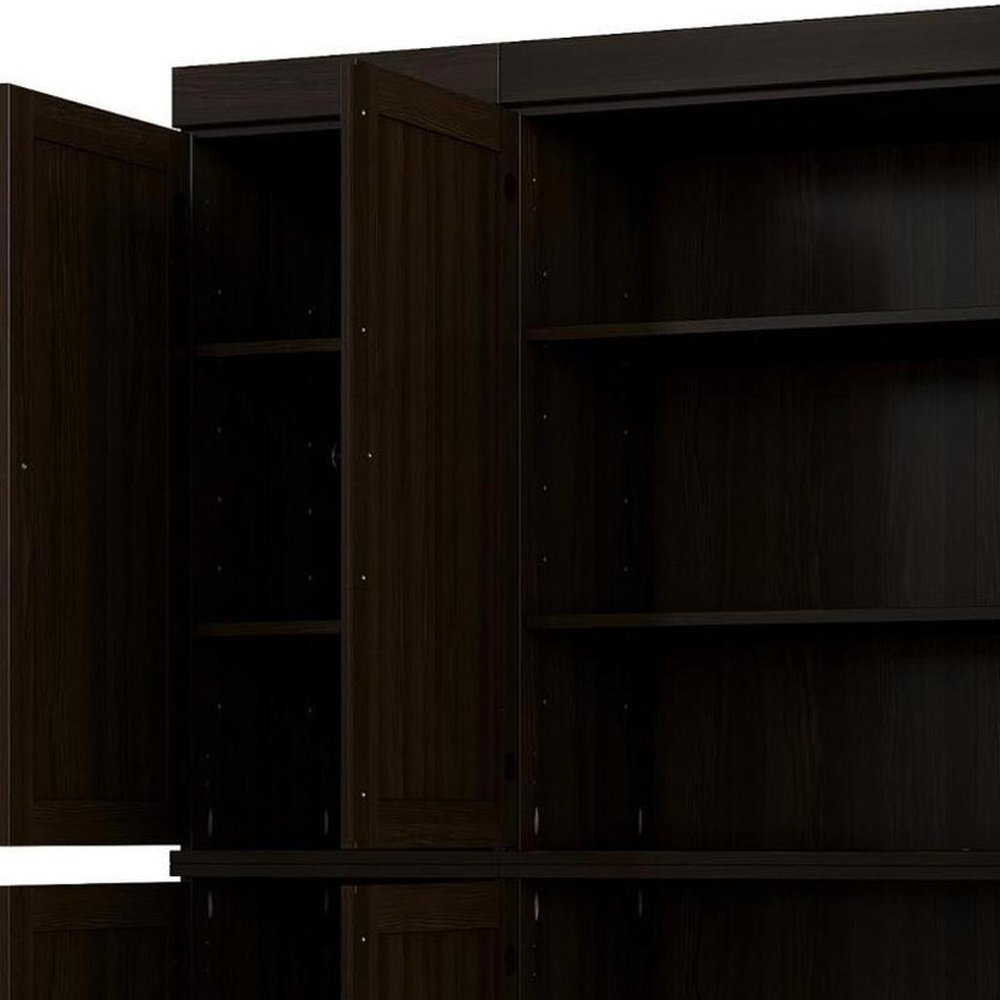 72" Espresso Solid Wood 8 Pantry Or Storage Closet