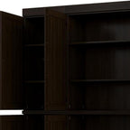 72" Espresso Solid Wood 8 Pantry Or Storage Closet