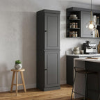 72" Gray Solid Wood Two Door Pantry Or Storage Closet