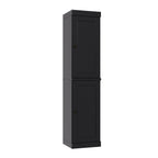 72" Black Solid Wood Two Door Pantry Or Storage Closet