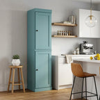 72" Aqua Solid Wood Two Door Pantry Or Storage Closet