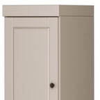 72" Beige Solid Wood Two Door Pantry Or Storage Closet