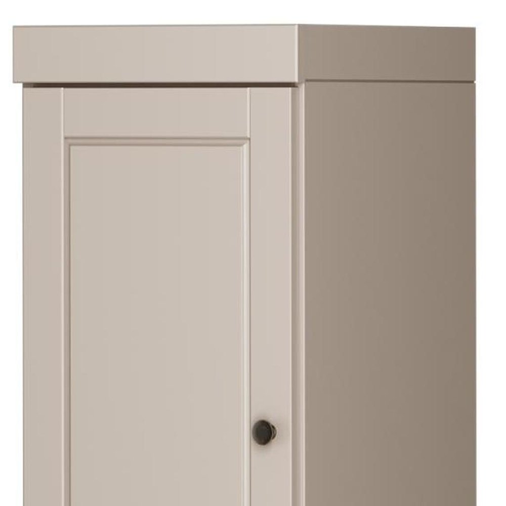 72" Beige Solid Wood Two Door Pantry Or Storage Closet