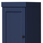 72" Navy Blue Solid Wood Two Door Pantry Or Storage Closet