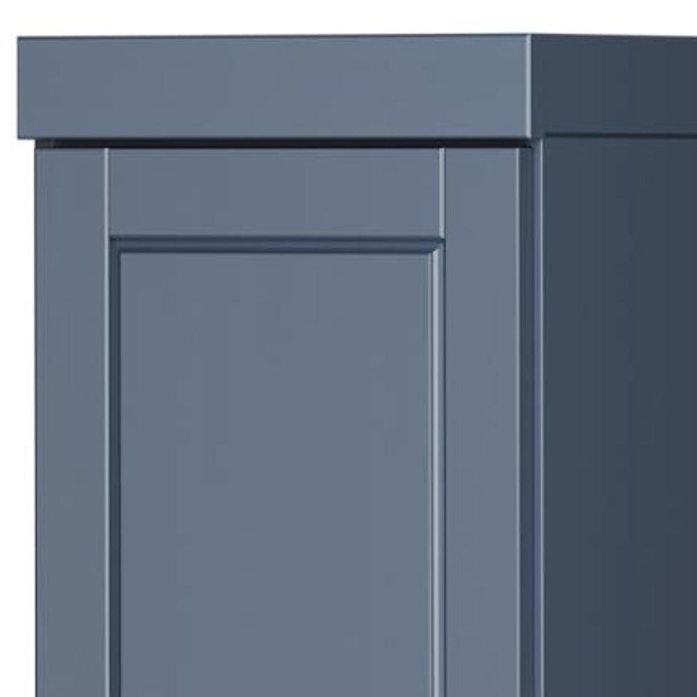 72" French Blue Solid Wood Two Door Pantry Or Storage Closet