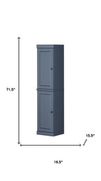 72" French Blue Solid Wood Two Door Pantry Or Storage Closet