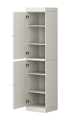 72" Off White Solid Wood Two Door Pantry Or Storage Closet