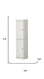 72" Off White Solid Wood Two Door Pantry Or Storage Closet