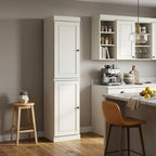 72" Off White Solid Wood Two Door Pantry Or Storage Closet