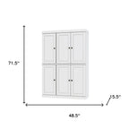 72" White Solid Wood 8 Pantry Or Storage Closet