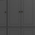 72" Gray Solid Wood 8 Pantry Or Storage Closet
