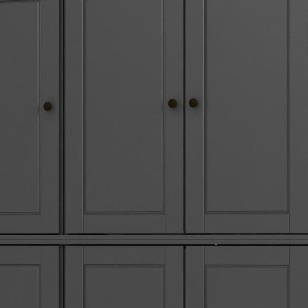 72" Gray Solid Wood 8 Pantry Or Storage Closet