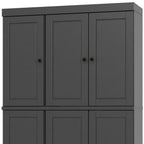 72" Gray Solid Wood 8 Pantry Or Storage Closet