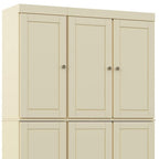 72" Yellow Solid Wood 8 Pantry Or Storage Closet