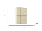 72" Yellow Solid Wood 8 Pantry Or Storage Closet