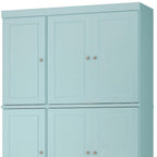 72" Aqua Solid Wood 8 Pantry Or Storage Closet