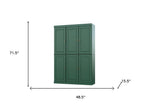 72" Green Solid Wood 8 Pantry Or Storage Closet