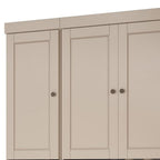 72" Beige Solid Wood 8 Pantry Or Storage Closet
