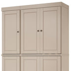 72" Beige Solid Wood 8 Pantry Or Storage Closet