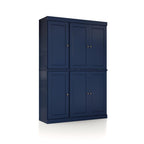 72" Navy Blue Solid Wood 8 Pantry Or Storage Closet
