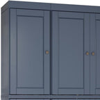 72" French Blue Solid Wood 8 Pantry Or Storage Closet