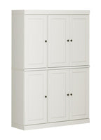72" Off White Solid Wood 8 Pantry Or Storage Closet