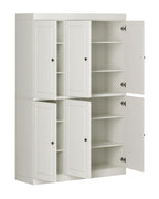 72" Off White Solid Wood 8 Pantry Or Storage Closet