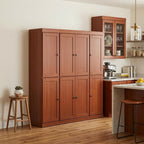 72" Coffee Solid Wood 8 Two Drawer Pantry Or Storage Closet