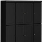 72" Black Solid Wood 8 Two Drawer Pantry Or Storage Closet