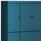 72" Teal Blue Solid Wood 8 Two Drawer Pantry Or Storage Closet