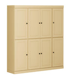 72" Yellow Solid Wood 8 Two Drawer Pantry Or Storage Closet