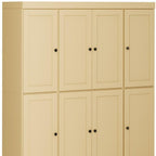 72" Yellow Solid Wood 8 Two Drawer Pantry Or Storage Closet
