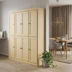 72" Yellow Solid Wood 8 Two Drawer Pantry Or Storage Closet