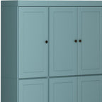 72" Aqua Solid Wood 8 Two Drawer Pantry Or Storage Closet