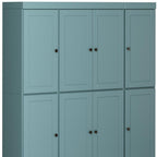 72" Aqua Solid Wood 8 Two Drawer Pantry Or Storage Closet
