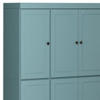 72" Aqua Solid Wood 8 Two Drawer Pantry Or Storage Closet