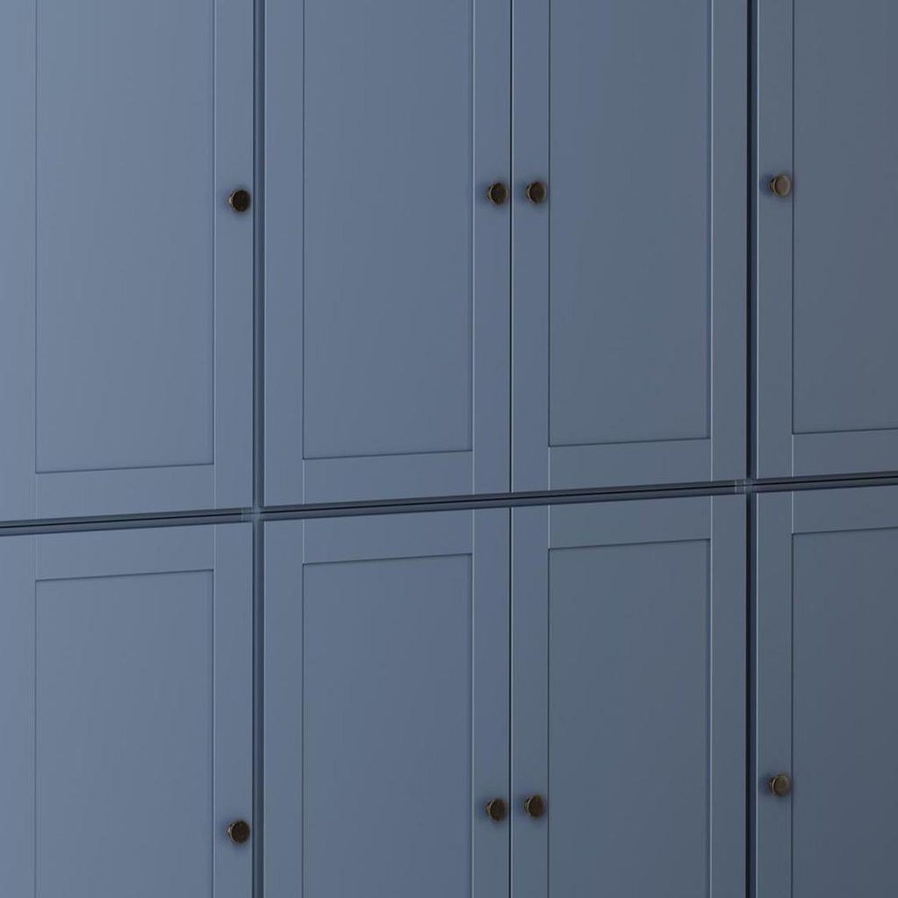 72" French Blue Solid Wood 8 Two Drawer Pantry Or Storage Closet